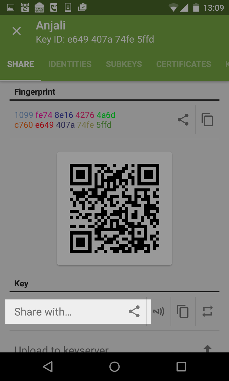 The share button is at the bottom left of this screen