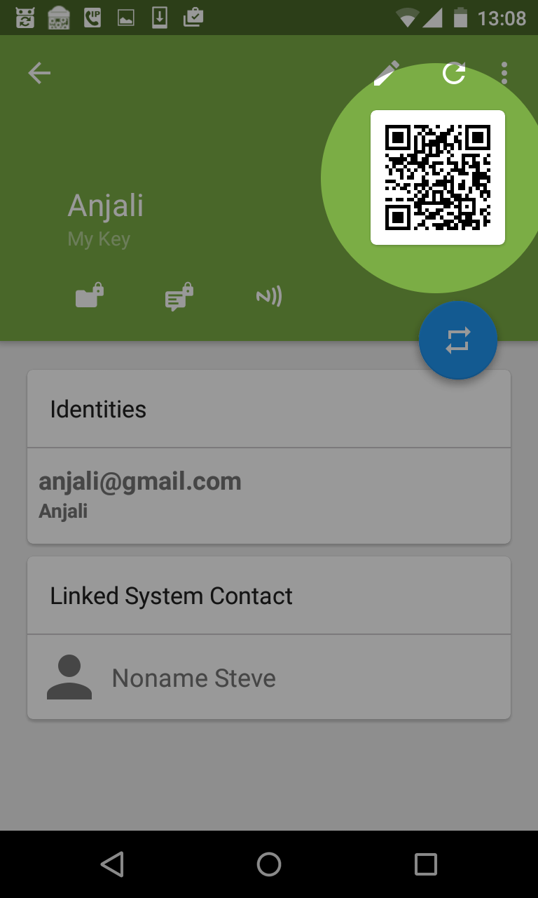 Tap the QR code